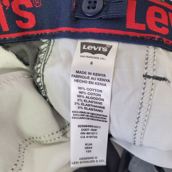 Levi's Youth Boy Cargo Shorts Adjustable Waistband Flex Stretch Gray Size 8 - Picture 8 of 10